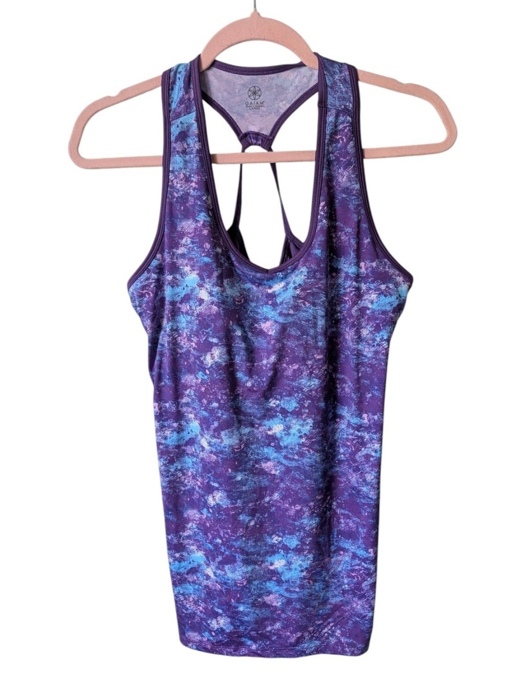 Gaiam Reflection Purple Racerback Yoga Tank Top Size Large